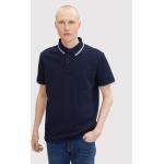 Przecenione Granatowe Koszulki polo męskie z krótkimi rękawami marki Tom Tailor w rozmiarze M 
