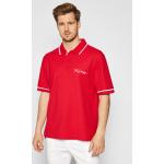Przecenione Czerwone Koszulki polo męskie z krótkimi rękawami w stylu casual marki Tommy Hilfiger w rozmiarze S 