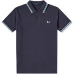 Niebieskie Koszulki polo haftowane marki Fred Perry w rozmiarze S 