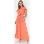 Przecenione Pomarańczowe Sukienki wizytowe damskie maxi w rozmiarze M 