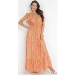 Przecenione Pomarańczowe Długie sukienki damskie maxi w rozmiarze M 