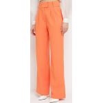 Przecenione Pomarańczowe Spodnie z wysokim stanem damskie w rozmiarze L 