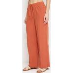Przecenione Pomarańczowe Lniane spodnie damskie w rozmiarze L 