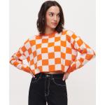 Przecenione Pomarańczowe Swetry oversize damskie z okrągłym dekoltem marki House w rozmiarze L 