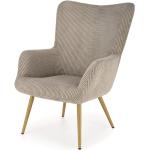 Oliwkowe Krzesła stylowe rozkładane w stylu skandynawskim sztruksowe marki ELIOR 