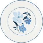 Niebieskie Talerze deserowe z motywem kwiatów romantyczne porcelanowe marki Green Gate 