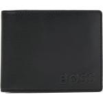 Czarne Etui na karty kredytowe z blokadą RFID gładkie w nowoczesnym stylu z poliestru marki HUGO BOSS BOSS 