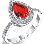 posrebrzany pierścionek damski z czerwonym oczkiem, 925