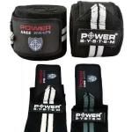 POWER SYSTEM Taśma - Knee Wraps - 200cm - Black / Red / White - Pozostały sprzęt siłowy i fitness