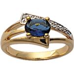 Szafirowe Złote pierścionki damskie eleganckie pozłacane marki Les Trésors De Lily w rozmiarze 10 