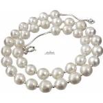Białe Naszyjniki z pereł z certyfikatem eleganckie srebrne marki Arande 