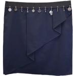 Niebieskie Mini spódniczki damskie z falbankami w stylu casual bawełniane mini marki MOSCHINO w rozmiarze uniwersalnym 