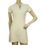 Białe Krótkie sukienki damskie z motywem miast z krótkimi rękawami w kratkę w stylu vintage bawełniane mini na lato marki Burberry w rozmiarze XXS 