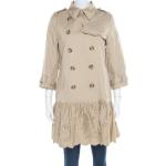 Beżowe Klasyczne płaszcze z falbankami w stylu vintage bawełniane w rozmiarze M 