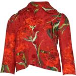 Czerwone Kurtki damskie metaliczne z motywem kwiatów w stylu vintage marki Dolce & Gabbana w rozmiarze S 