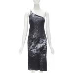 Szare Sukienki asymetryczne damskie w stylu vintage z wiskozy na jedno ramię na wiosnę marki Gucci w rozmiarze XS 