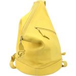 Żółte Plecaki skórzane damskie w stylu vintage marki Loewe 