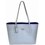 Niebieskie Shopper bags damskie w stylu vintage ze skóry marki Coach 