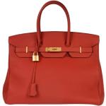 Czerwone Torebki do ręki damskie w stylu vintage marki Hermès 
