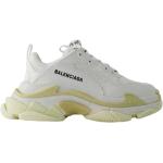 Białe Masywne sneakersy damskie gładkie w stylu vintage z gładkiej skóry marki Balenciaga w rozmiarze 37 