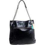 Czarne Shopper bags damskie w nowoczesnym stylu satynowe marki Coach 