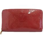 Czerwone Portfele skórzane damskie w stylu vintage ze skóry lakierowanej marki Louis Vuitton 