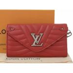 Czerwone Portfele skórzane damskie w stylu vintage marki Louis Vuitton 