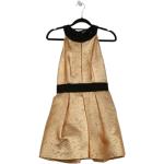 Złote Sukienki na zamek damskie metaliczne w stylu vintage nylonowe mini marki Miu Miu w rozmiarze S 