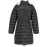 Czarne Płaszcze zimowe damskie w stylu vintage z poliestru w rozmiarze XL 