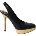 Czarne Sandały na wysokim obcasie damskie w paski w stylu vintage na lato marki Dior w rozmiarze 36,5 francuskie 