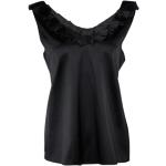 Czarne Koszulki damskie w stylu vintage satynowe marki MOSCHINO w rozmiarze M 