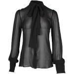 Czarne Bluzki z kokardą gładkie w stylu vintage marki Dolce & Gabbana w rozmiarze S 