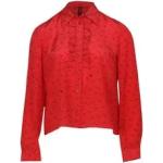 Czerwone Bluzki jedwabne damskie z falbankami w stylu vintage na wiosnę marki Miu Miu w rozmiarze L 