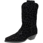 Czarne Botki skórzane męskie w stylu vintage aksamitne marki Dolce & Gabbana Velvet w rozmiarze 37,5 