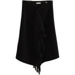 Czarne Spódnice midi damskie z frędzlami w stylu vintage do kolan marki Balenciaga w rozmiarze XS 