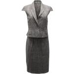 Szare Sukienki ołówkowe damskie z krótkimi rękawami w stylu vintage marki Alexander McQueen w rozmiarze M 