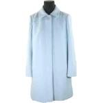 Niebieskie Płaszcze wełniane damskie w stylu vintage wełniane w rozmiarze M 