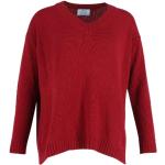 Bordowe Swetry z łatami na łokciach damskie w stylu vintage z dekoltem w serek marki Prada w rozmiarze XS 