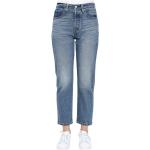 Niebieskie Zniszczone jeansy damskie dżinsowe na wiosnę marki LEVI´S 501 