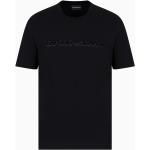 Czarne Koszulki z nadrukiem męskie z krótkimi rękawami z połyskiem marki Emporio Armani w rozmiarze XL 
