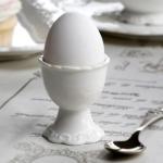 Brązowe Kieliszki do jajek w stylu retro porcelanowe marki Chic Antique 