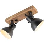 Przecenione Ciemnoszare Lampy sufitowe z kloszem drewniane marki Qazqa - gwint żarówki: E27 