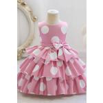 Przepiękna sukienka dla dziewczynki w różowym kolorze w duże grochy 2100