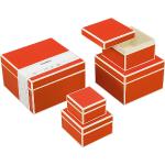 Pomarańczowe Pudełka do przechowywania  - 5 sztuk marki Semikolon 