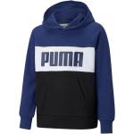 Ciemnoniebieskie Bluzy dziecięce z kapturem dla chłopców marki Puma w rozmiarze 110 