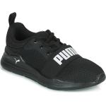 Przecenione Czarne Niskie sneakersy dla dzieci marki Puma w rozmiarze 28 - wysokość obcasa do 3cm 