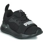 Czarne Niskie sneakersy dla dzieci marki Puma Wired Run w rozmiarze 21 - wysokość obcasa do 3cm 