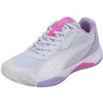 PUMA Damskie buty tenisowe NOVA Court WN's Silver Mist White-Vivid Violet, 7 UK, Srebrna mgiełka Puma biały żywy fioletowy, 40.5 EU