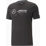Czarne Koszulki męskie z krótkimi rękawami bawełniane marki Puma Formuła 1 Mercedes AMG Petronas 
