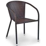 Srebrne Krzesła ogrodowe rattanowe marki ELIOR 